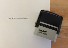 Load image into Gallery viewer, &quot;See Attached Certificate&quot; Stamp
